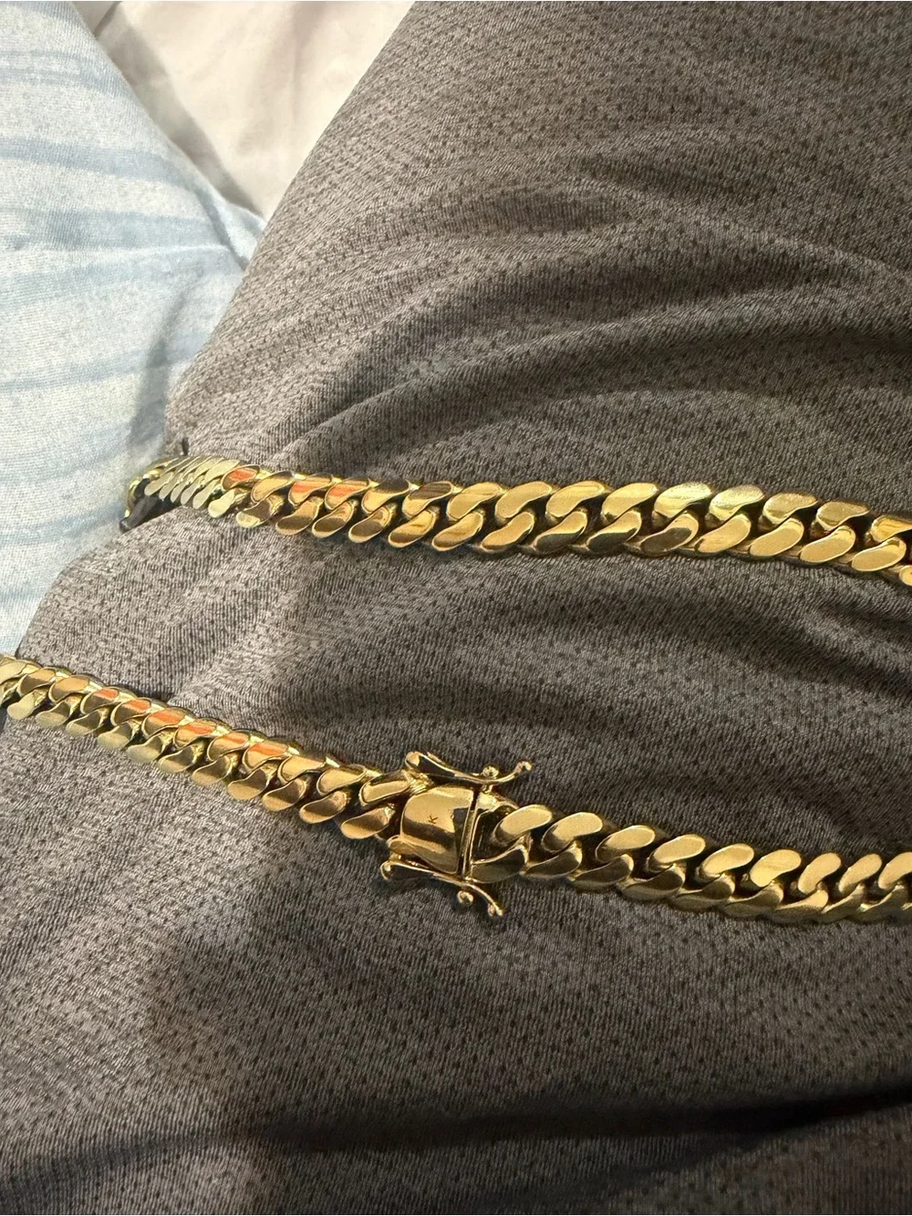 14k Gold plated Cuban Link Chain with fancy clasp